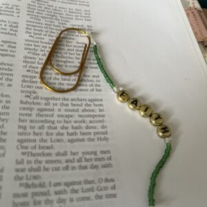 Beaded Paperclip Bookmark Faith 2